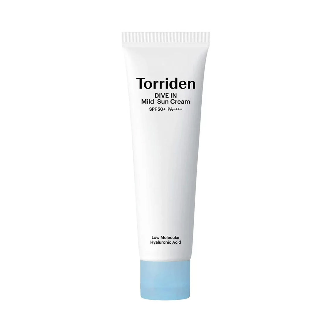 Dive in mild sunscreen Torriden Hyaluronic Acid-Infused Non-Nano Broad Spectrum SPF 50+ PA++++ Mineral Sunscreen for All Skin Types | Fragrance-Free | Korean Skin Care 60ml