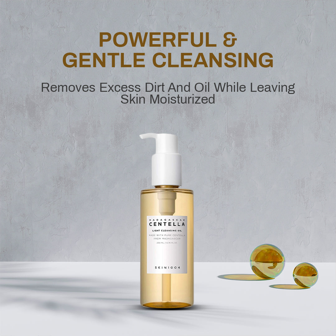 Madagascar Centella Light Cleansing Oil SKIN1004 Gentle Oil Cleanser for Face, Korean Facial Cleanser, Double Cleansing 200ml