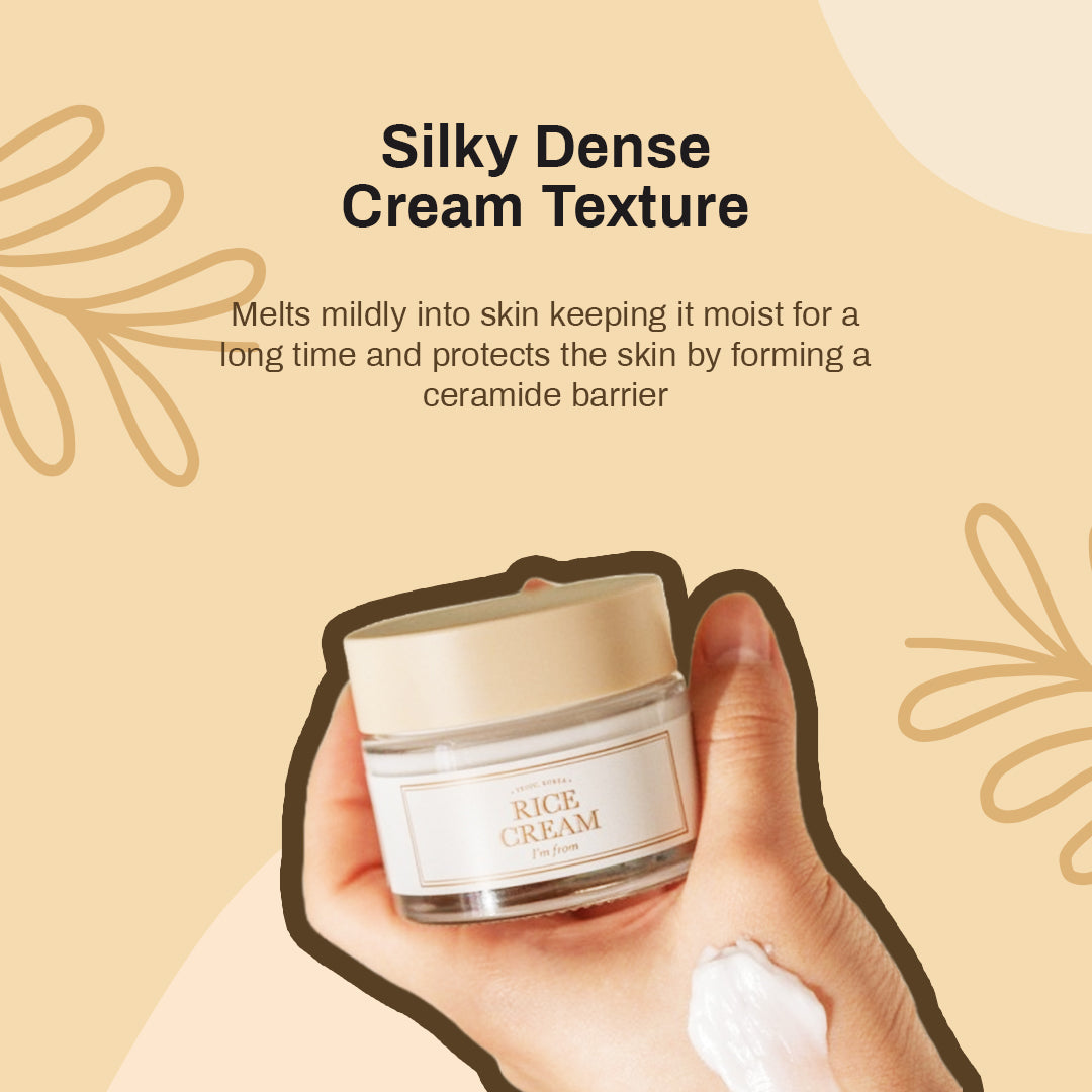 Rice Cream I'm From 41% Rice bran Extract with Ceramide, Gleaming Look, Further develops Dampness Skin Obstruction, Feeds Profoundly, Smoothening to Level Out Complexion, K beauty 50gm